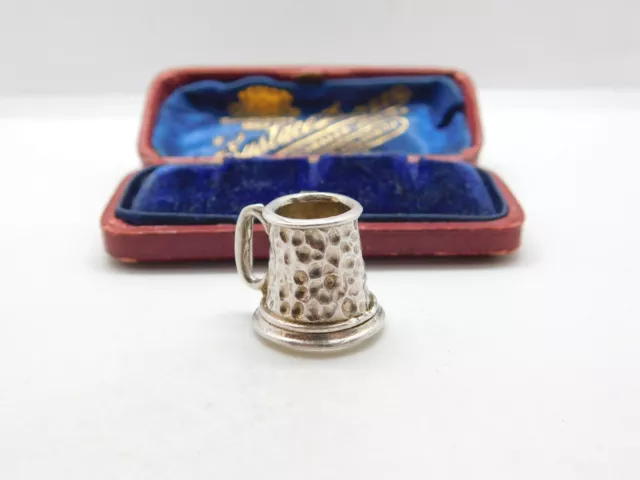 Sterling Silver Beer Stein Tankard Charm Pendant Vintage c1970