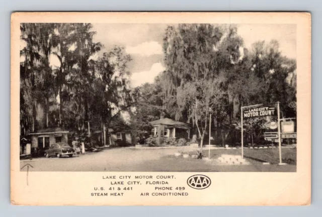 Lake City FL-Florida, Lake City Motor Court Advertising, Vintage Postcard