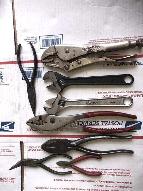 Lot Of Pliers Crescent Wrench Vise Grip BLUE POINT CD410CP 10" SLIP JOINT Tools