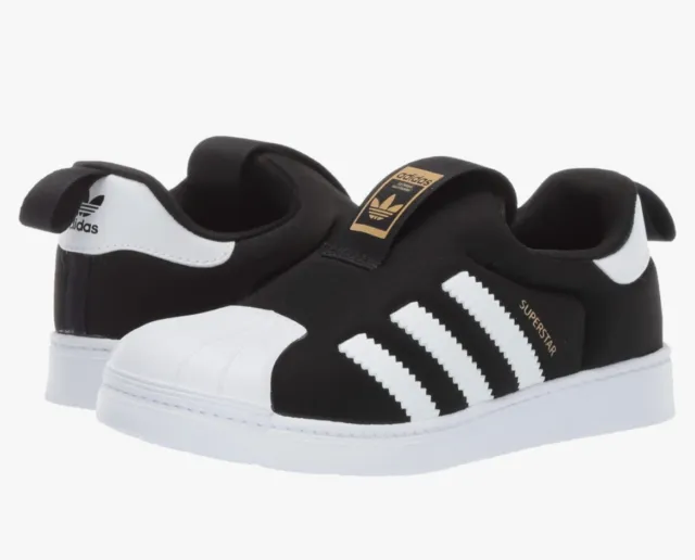 Adidas Originals baby boys Superstar 360 Sneaker, Black/White/Gold Metallic Sz 7