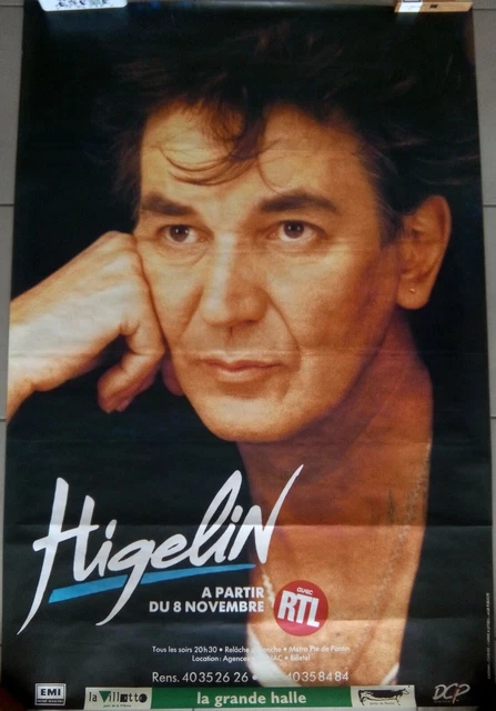 JACQUES HIGELIN CONCERT 88 Grande Halle Villette portrait Affiche ...
