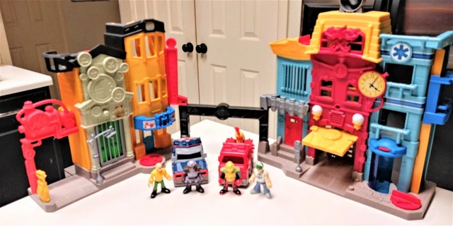 Imaginext Rescue Center FISHER-PRICE IMAGINEXT RESCUE City Center Fire Station Police with ...