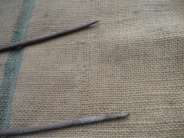 Antique Big Fork Pitchfork Hand Forged Iron Gardening Tool Vintage 19C 5