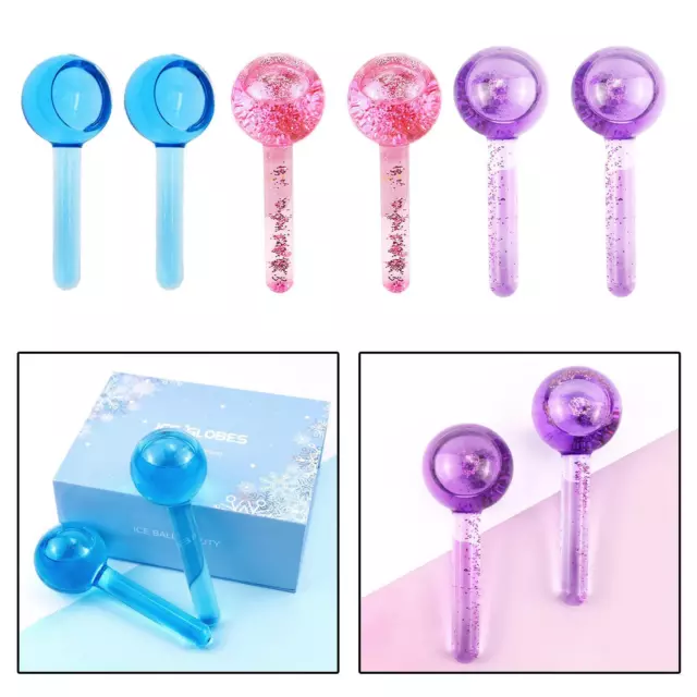 Lot de 2 globes de glace de massage pour le visage Soins de la peau