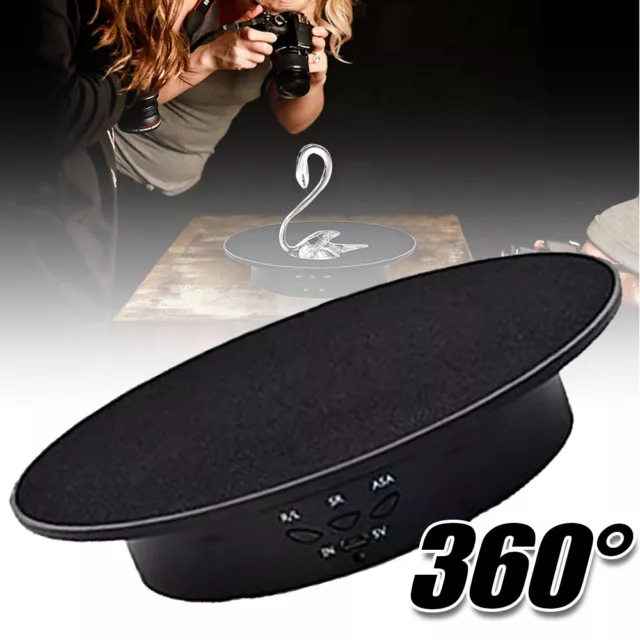 360° Rotating Electric Turntable Display Stand Jewelry Photography Show Holder .