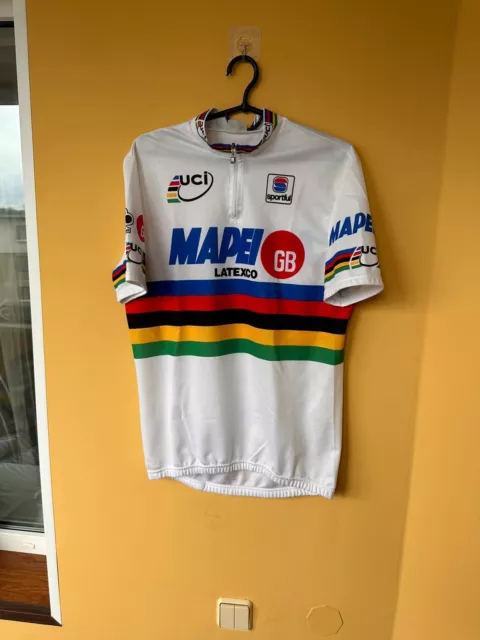RARE Mapei GB 1996 World Champion Johan Messeuw Sportful cycling jersey size XL