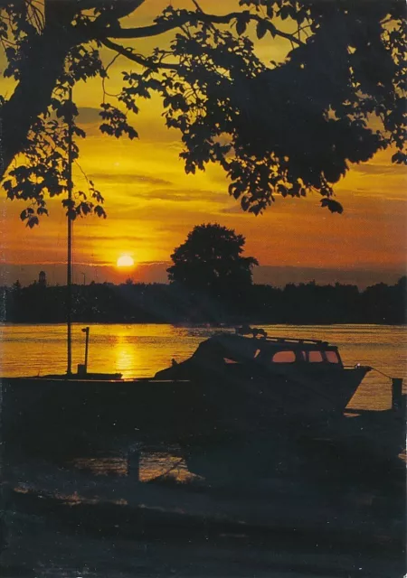alte AK Sonnenuntergang am Bodensee ungelaufen Ansichtskarte hsp2400c