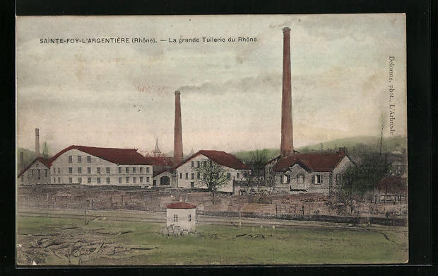 CPA Sainte-Foy-L´Argentière, La grande Tuilerie du Rhone 1907