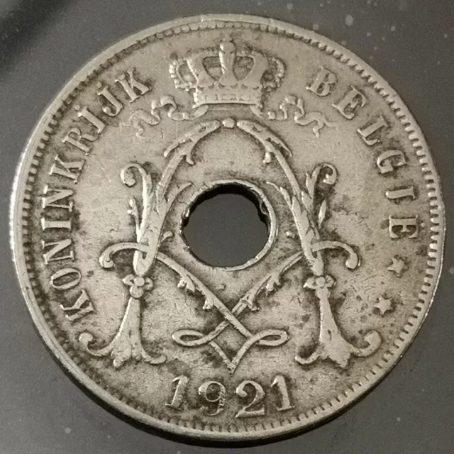 Monnaie Belgique - 1921 - 25 centimes - Albert Ier - type Michaux en néerlandais
