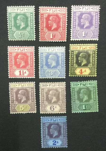 Momen: Fiji Sg #229/239 1922-27 Mint Og H Lot #193511-1915