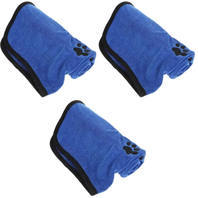 3 PIEZAS toalla de baño para mascotas fibra perro herramienta de ducha toallas absorbentes de agua