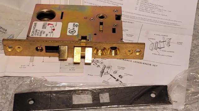 Baldwin Brass Hardware Mortise Lock # U6130 LS LHR Oiled Bronze W/instructions