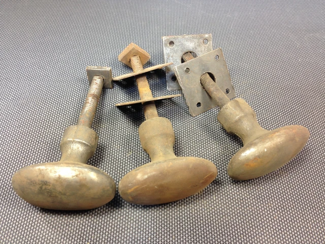 Set Of 3 Antique Handles Door Metal For Cave Garage Workshop Cabinets
