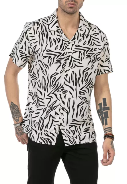 Redbridge Camisa de Hombre Manga Corta Hawái Verano Casual Reguar Fit los