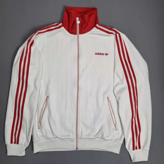 Adidas Men's Beckenbauer Large Tracksuit Jacket Track Top Retro White Red