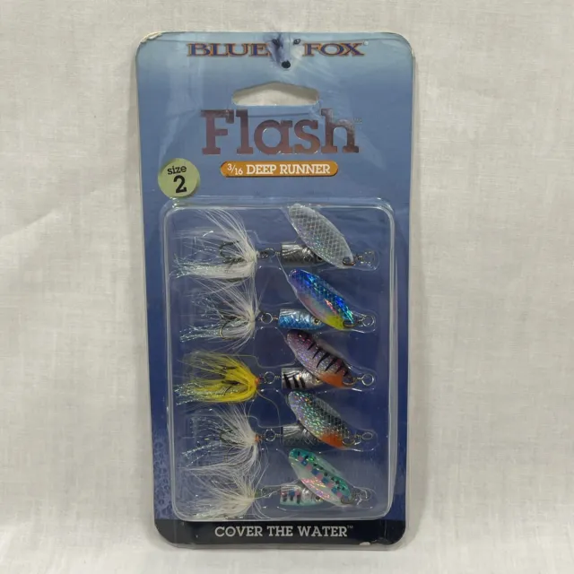 5 Blue Fox Flash 3/16 Oz Deep Runner Spinner Fishing Baits Size 2 Assorted