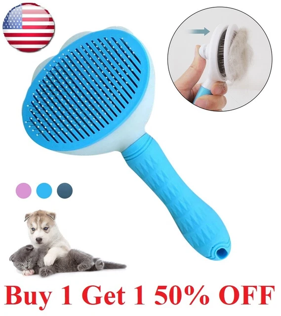 Pet Hair Remover Dog Cat Comb Grooming Massage Deshedding Self Cleaning Brush