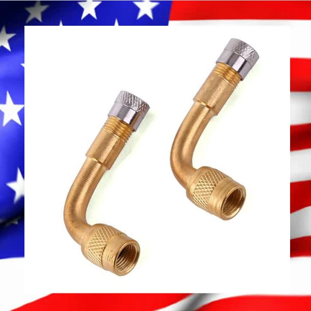 Rallonge Valve Pneu En Cuivre Coudée - Pour Voiture, Camping-car, Gonflage Pneus Jumelés - 6