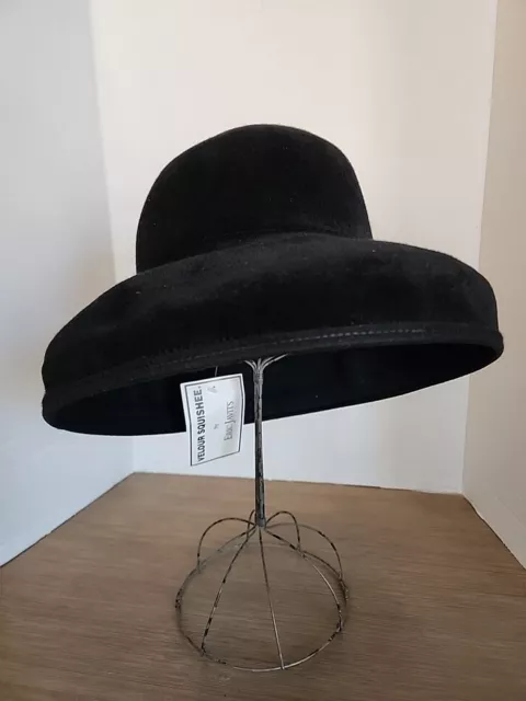 Eric Javits Women's Squishee  Wide Brim Hat BLACK NEW With Tags