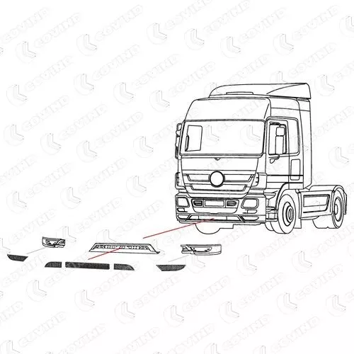 COVIND 943/105 Blende Stoßfänger passend für MERCEDES-BENZ ACTROS MP2 / MP3 2