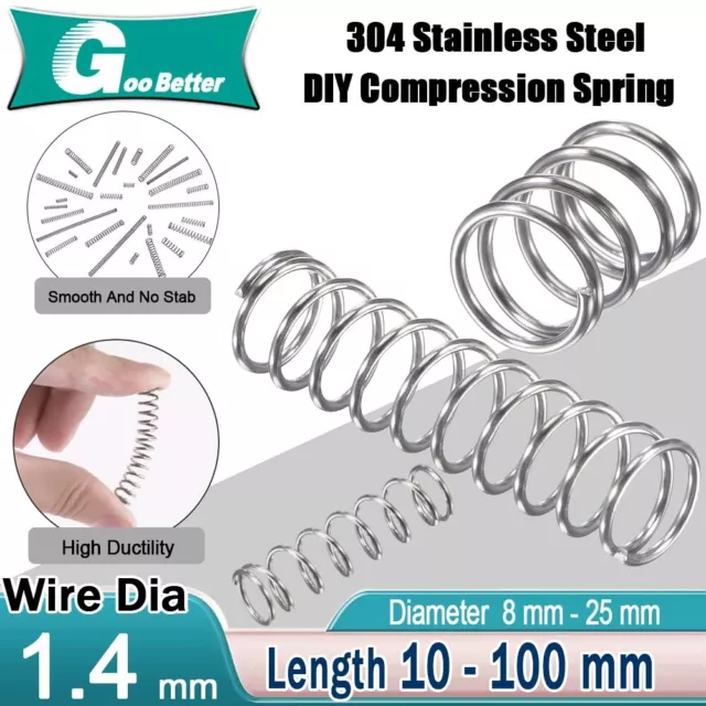 Compression Spring 1.4mm Wire Dia Stainless Steel Springs Length Up To 100 mm