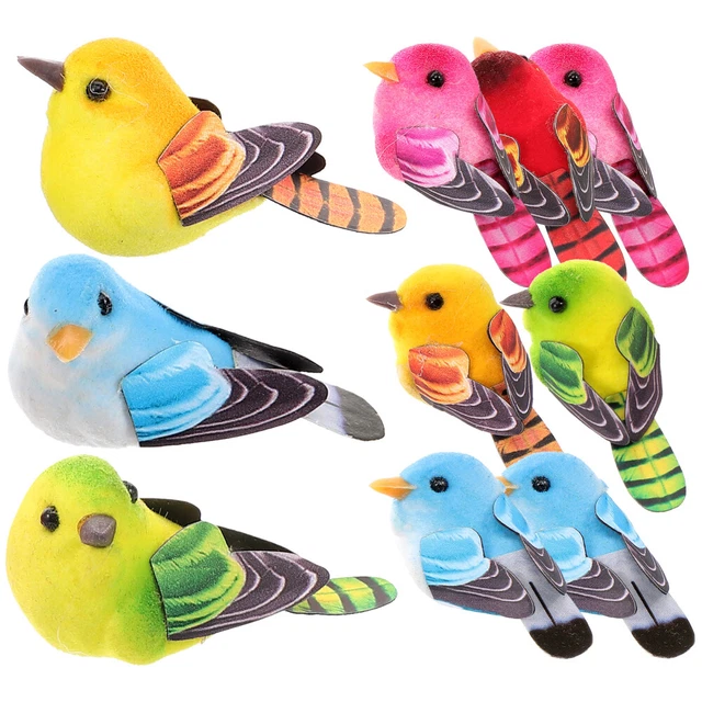 10 Pcs Simulation Bird Foam Small Birds for Crafts Sculpture