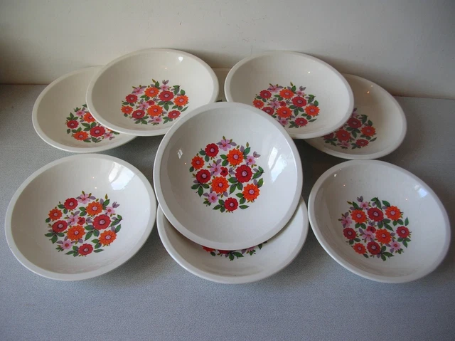 LOT DE 6 Assiettes Vintage Verre Arcopal 1970 Vereco Prisunic Les