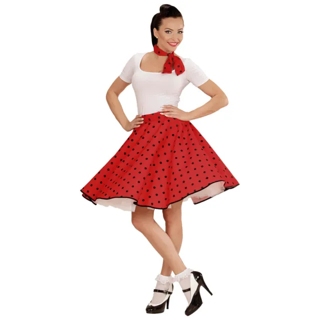 50er 60er Jahre Petticoat rot Rockabilly Rock Halstuch Polkarock Fifties Kostüm