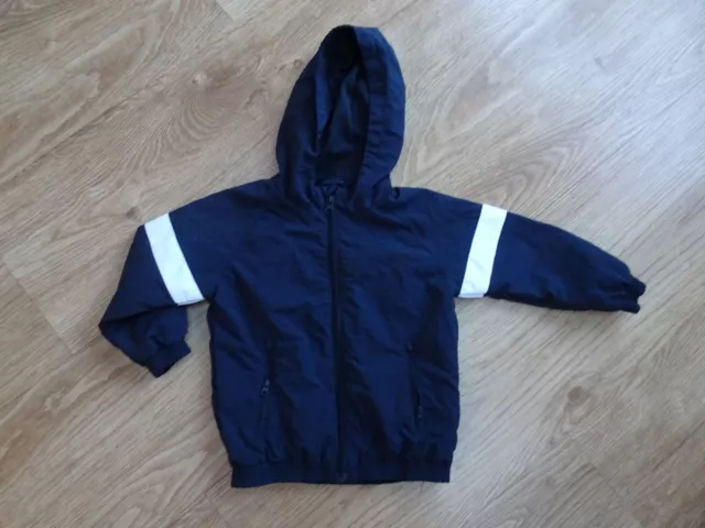 NEXT boys navy hooded lightweight jacket coat AGE 2 - 3 YEARS EXCELLENT