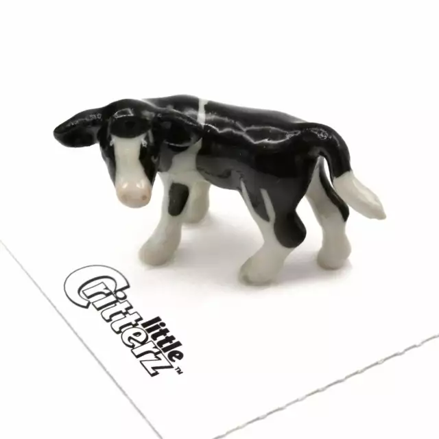 Little Critterz Cow - Holstein Calf "Pauline" - miniature porcelain figurine