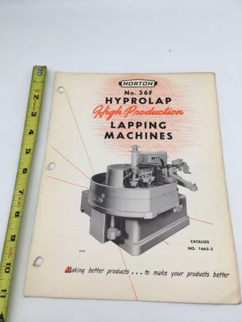 Vintage 1956 Norton Hyprolap Lapping Machine - Sales/Specification Brochure