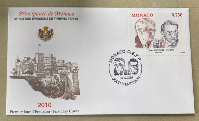 MONACO - FDC - Centenario della nascita di Jean Anouilh (1919-1987), scrittore