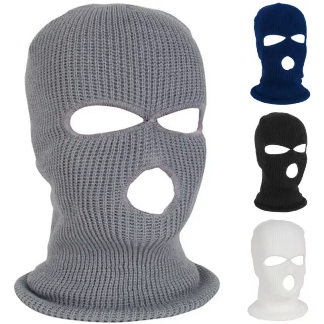 3-Loch Sturmhaube Sturmmaske Grobstrick Skimaske Sport Motorrad Kopf Balaclava