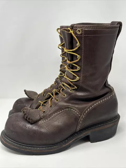 Wesco Voltfoe 10" EH Boots Lineman Arborist Utility Electrician BROWN 9.5D