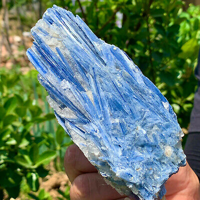 402G   Rare!! Natural beautiful Blue KYANITE with Quartz Crystal Specimen Rough