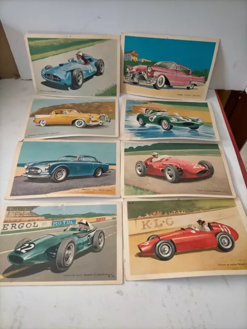 8 Cartes Postales Chocolat Tobler Anciennes Voitures De Course