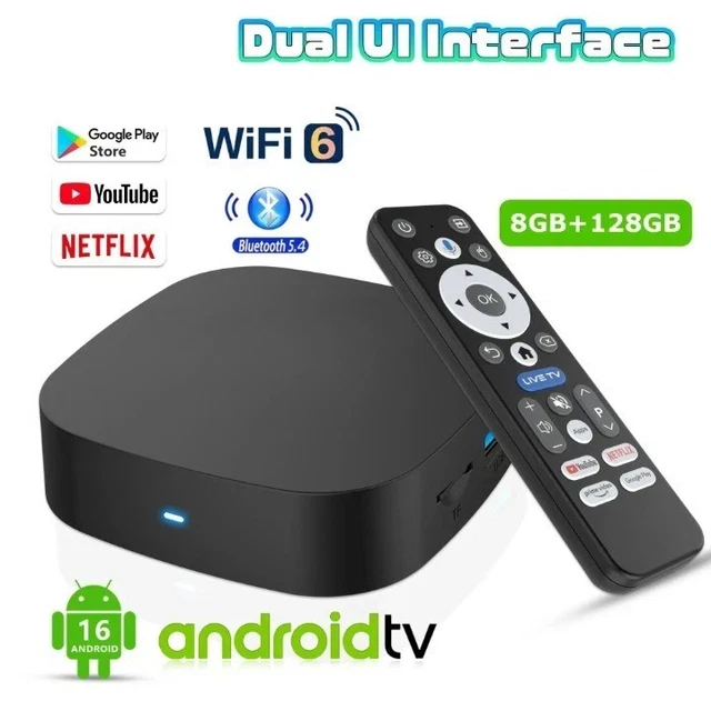 Hanks Minerals T95Z Plus Android 14 TV Box - 128GB Storage, 8K HD, WiFi 6