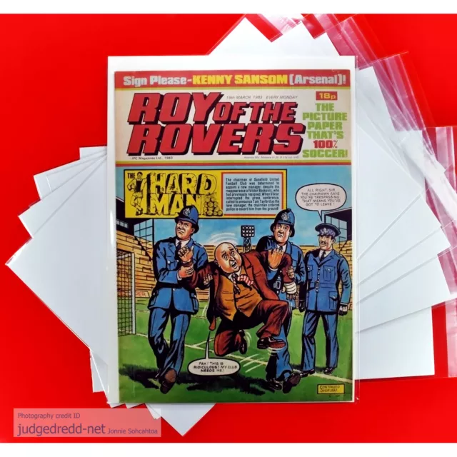 25 Roy of the Rovers British Comic Bags and Boards [In Stock] Size7