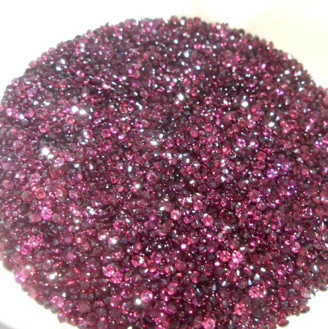 2MM Natural AAA Grado Rojo Rosa Rodolita Granate Corte Redondo Piedras Lote