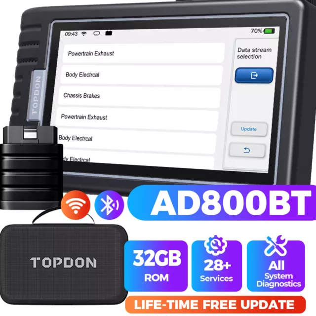 TOPDON AD800BT OBD2 Scanner Car Diagnostic Tool ALL System Code Reader Auto VIN