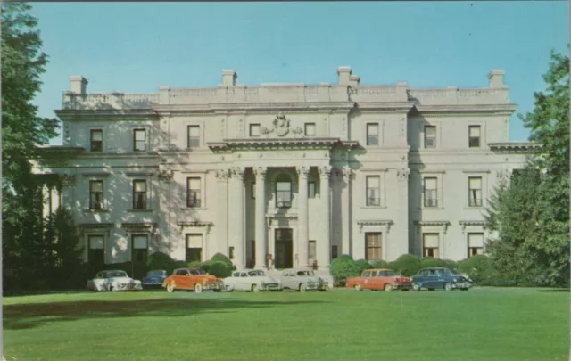 c1950s Vanderbilt Mansion Hyde Park New York autos national site postcard C303