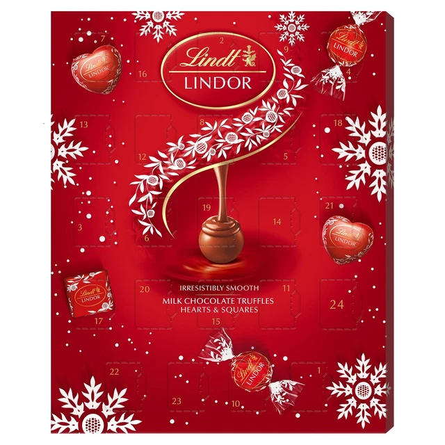LINDT LINDOR MILK Chocolate Christmas Advent Calendar 2023 Large 300g A