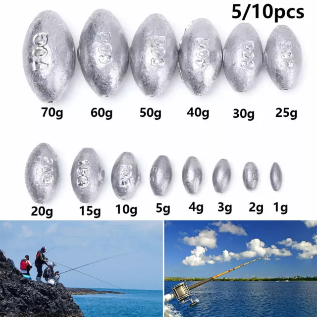 10~30Pack 0.5g~20g Egg Sinker Weight for Bass & Catfish, Currents