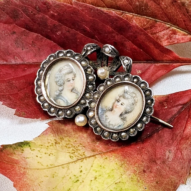 Broche Argent Miniature Sur Papier - Années 1920/1930 - Bijou Vintage