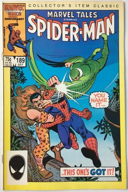 Marvel Tales Starring Spider-Man Vol 1 #189 July 1986 American Marvel Comic FEd.