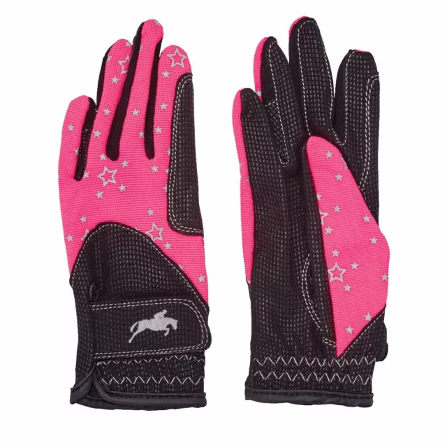 Harry Hall Roxby Junior Reflective Gloves Pink