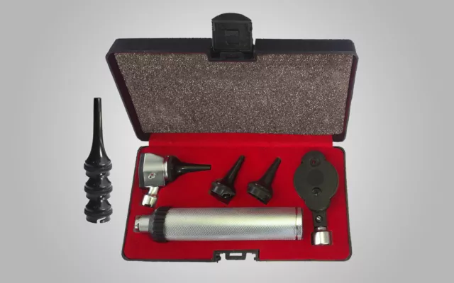 Otoskop Ophthalmoskop 2er Set silber Augenspiegel Ohrenleuchte