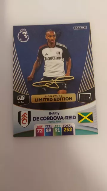 ADRENALYN XL PREMIER LEAGUE 2024 Bobby De Cordova Reid Signature Signed Edition