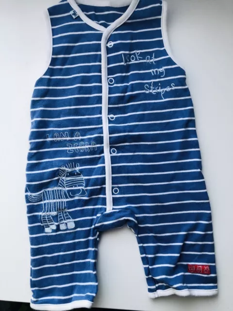 Mothercare baby boy sleeveless romper/sleep suit/babygro, 0-3 months