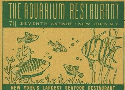 1940s The Aquarium Restaurant Seventh Ave. New York souvenir photo folder A-1